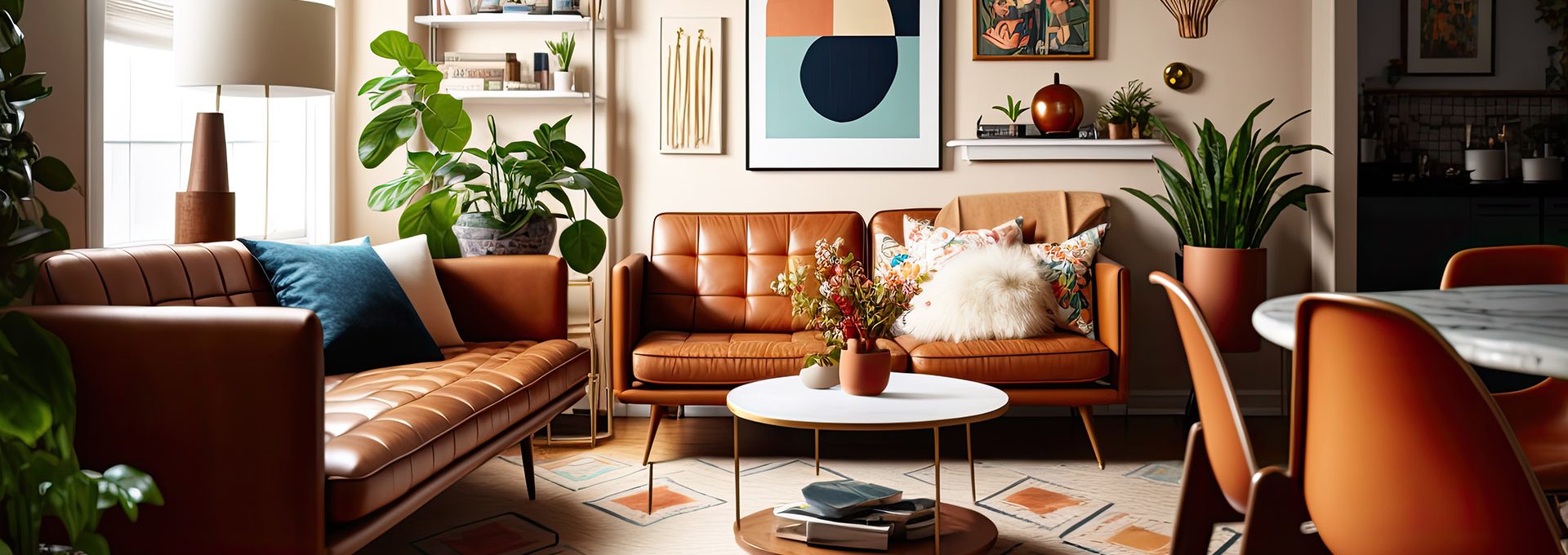 salon-style-mid-century-aux-couleurs-chaudes-ai-generative